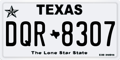 TX license plate DQR8307