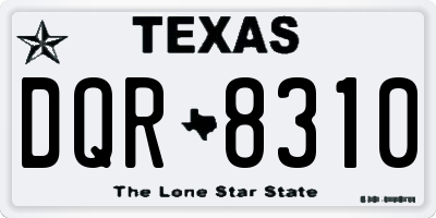 TX license plate DQR8310