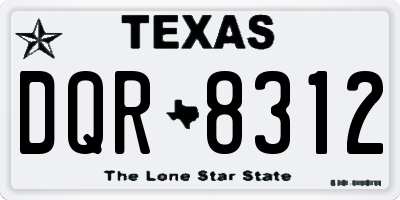 TX license plate DQR8312