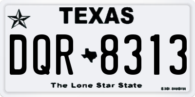 TX license plate DQR8313