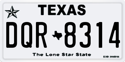 TX license plate DQR8314