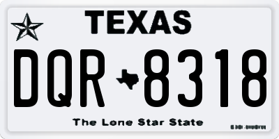 TX license plate DQR8318