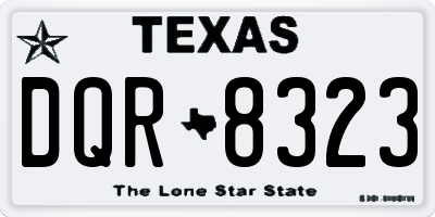 TX license plate DQR8323