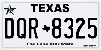 TX license plate DQR8325
