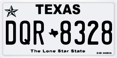 TX license plate DQR8328