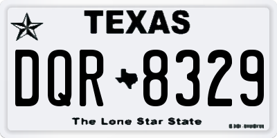 TX license plate DQR8329