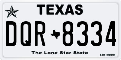 TX license plate DQR8334