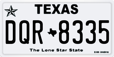 TX license plate DQR8335