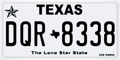 TX license plate DQR8338