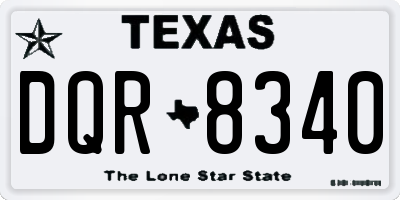 TX license plate DQR8340