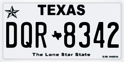 TX license plate DQR8342