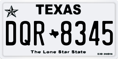 TX license plate DQR8345