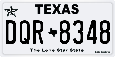 TX license plate DQR8348