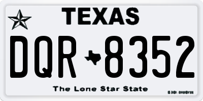 TX license plate DQR8352