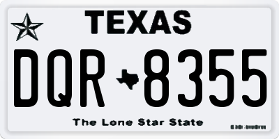 TX license plate DQR8355