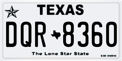 TX license plate DQR8360