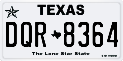 TX license plate DQR8364