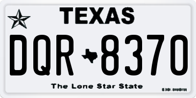 TX license plate DQR8370