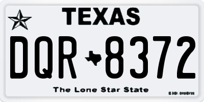 TX license plate DQR8372