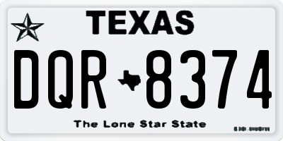 TX license plate DQR8374