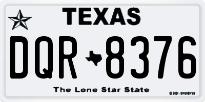TX license plate DQR8376