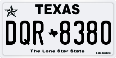 TX license plate DQR8380