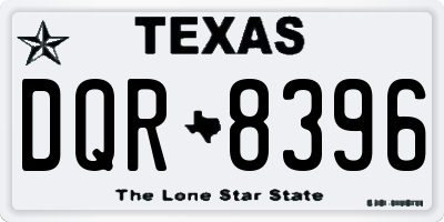 TX license plate DQR8396