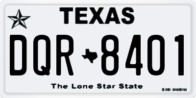 TX license plate DQR8401