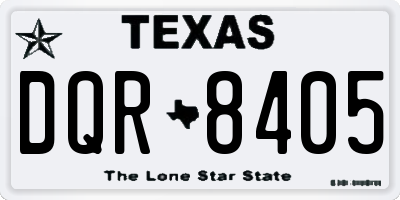 TX license plate DQR8405
