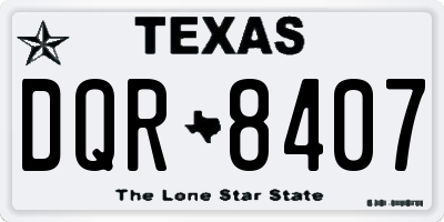 TX license plate DQR8407