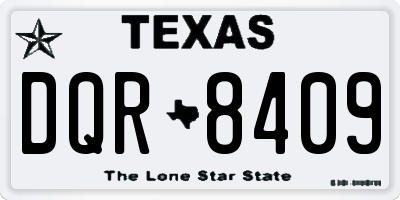 TX license plate DQR8409