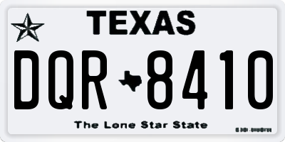 TX license plate DQR8410