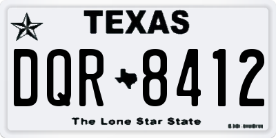 TX license plate DQR8412