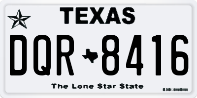 TX license plate DQR8416