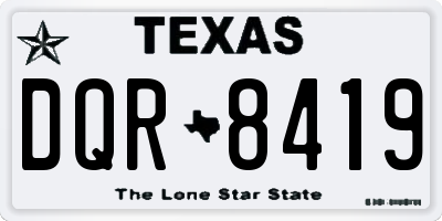 TX license plate DQR8419