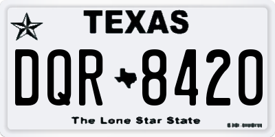 TX license plate DQR8420