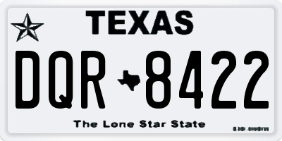 TX license plate DQR8422