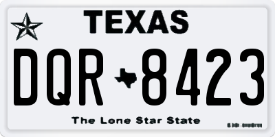 TX license plate DQR8423