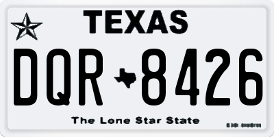TX license plate DQR8426