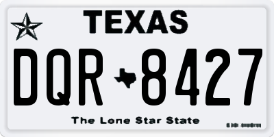 TX license plate DQR8427