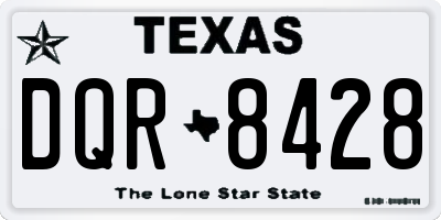 TX license plate DQR8428