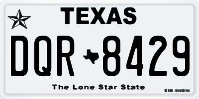 TX license plate DQR8429