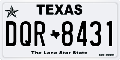 TX license plate DQR8431