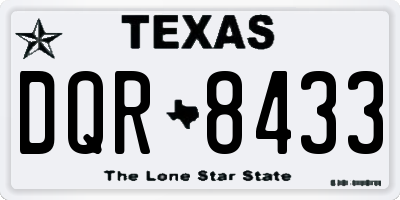 TX license plate DQR8433
