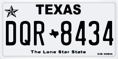 TX license plate DQR8434