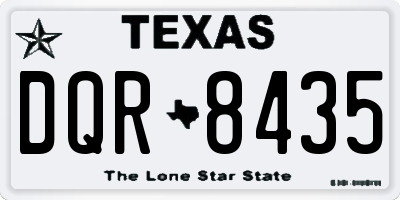 TX license plate DQR8435