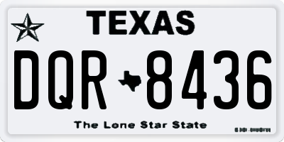 TX license plate DQR8436