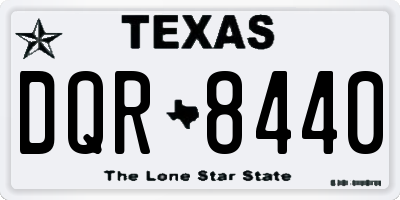 TX license plate DQR8440