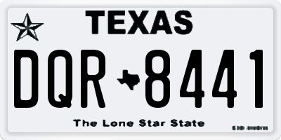 TX license plate DQR8441