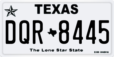 TX license plate DQR8445
